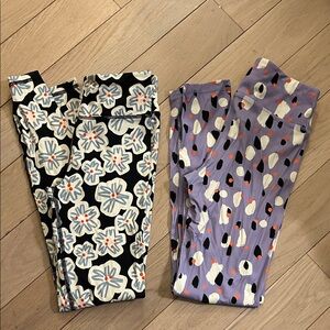 Hanna Andersson‎ Black and Purple Kids Leggings bundle size 12